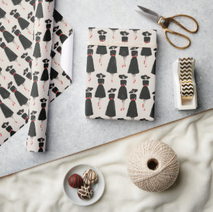 Little Black Dress Society Vintage Mode Muster Geschenkpapier