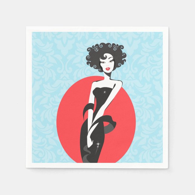 Little Black Dress Stunner Cocktail Napkins Serviette (Vorderseite)