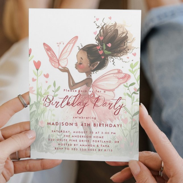 Little Black Fairy Ballerina Geburtstagsparty Einladung (Von Creator hochgeladen)