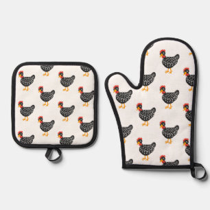 Little Black hen Ofenhandschuh & Topflappen-Set