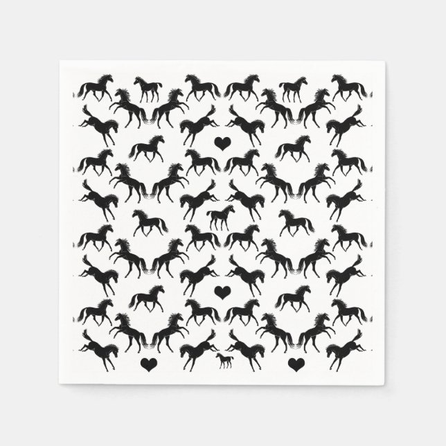 Little Black Horses Paper Napkins Serviette (Vorderseite)