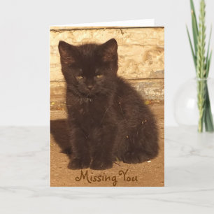 Little Black Kitten Vermisst You Card *Anpassbar Karte