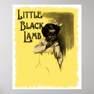 Little Black Lamb Vintag Black Americana Print Poster