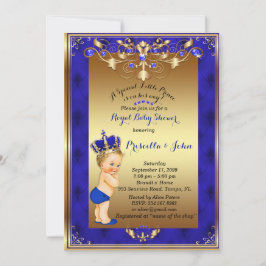 Little Blond Prince Baby Shower Invitation, Marine Einladung