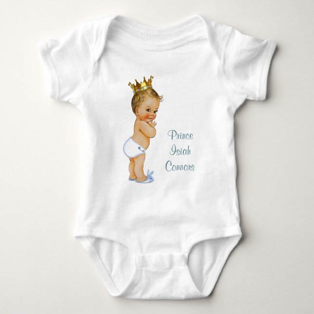 Little Blonde Prince Personalisiert Baby Strampler (Vorderseite)