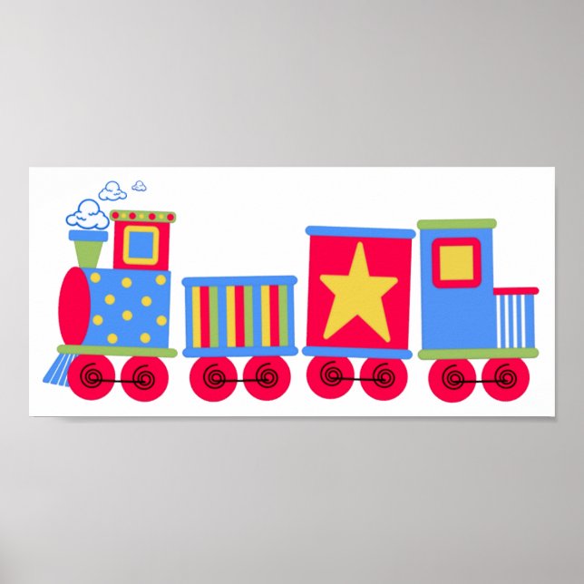 Little Blue and Red Train Poster (Vorne)