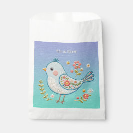 Little Blue Bird Floral Fevor Bags Geschenktütchen