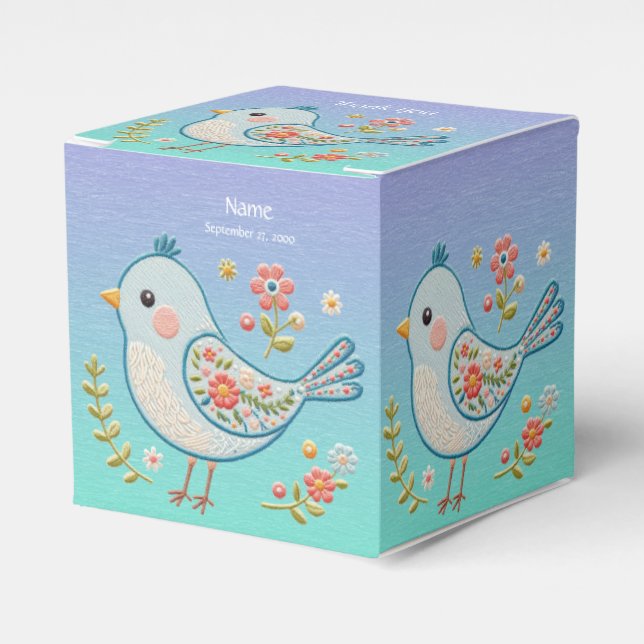 Little Blue Bird Floral Fevor Box Geschenkschachtel (Vorderseite)