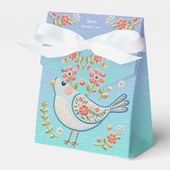Little Blue Bird Floral Fevor Box Geschenkschachtel (Vorderseite)