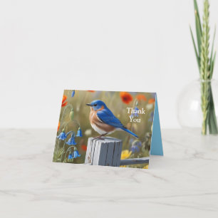 Little Blue Bird geklappt Danke Karte