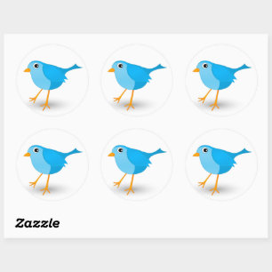 Little Blue Bird Niedliche Round Stickers