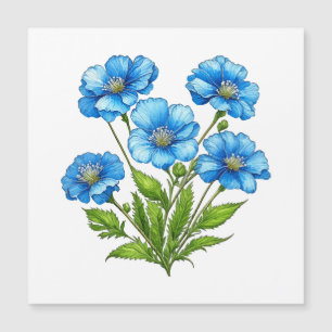 Little Blue Blumen Magnetkarte