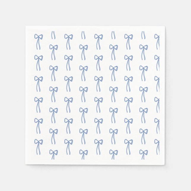 Little Blue Bow Paper Napkin Serviette (Vorderseite)