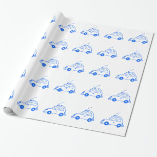 Little Blue Car Geschenkpapier