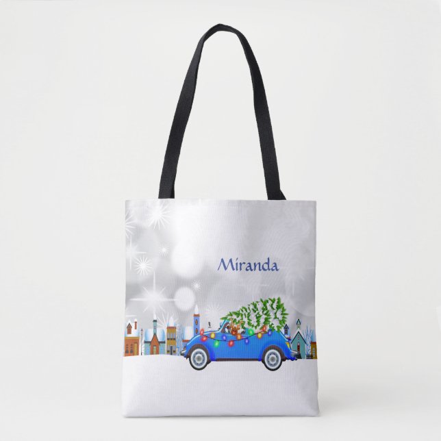 Little Blue Car & Tree Christmas Custom (Vorderseite)