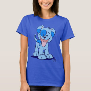 Little Blue Cartoon Welpe Women T - Shirt