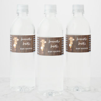 Little Blue Cowboy Western Baby Dusche Wasserflaschenetikett