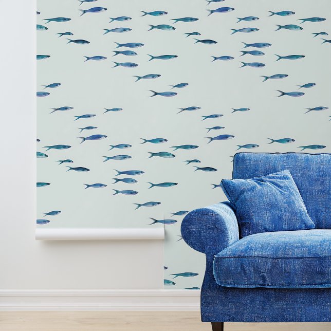 Little Blue Fish Nautic Tapete (Von Creator hochgeladen)