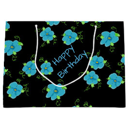 Little Blue Floral Große Geschenktüte