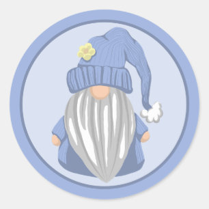 Little Blue Gnome im Detail Runder Aufkleber