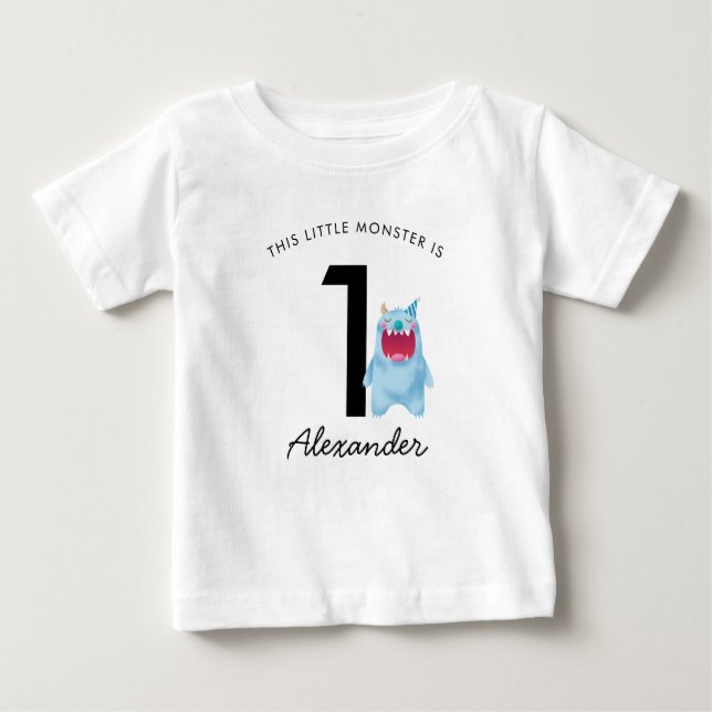 Little Blue Monster Birthday | Jedes Alter Baby T-shirt (Vorderseite)