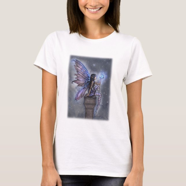 Little Blue Moon Magical Faiasy Art T-Shirt (Vorderseite)