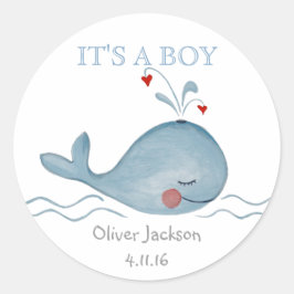 Little Blue niedlich Whale Nautical | Rundaufklebe Runder Aufkleber