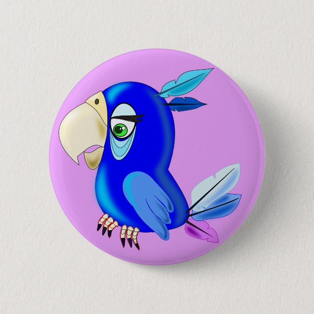 Little Blue Parrot Button (Vorderseite)