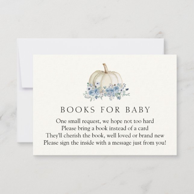 Little Blue Pumpkin Books for Baby Enclosure Card Einladung (Vorderseite)
