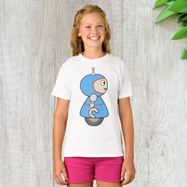Little Blue Robot Girls T - Shirt (Von Creator hochgeladen)