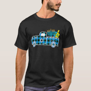 Little Blue Truck Buffalo Kariert Hanukkah Menorah T-Shirt