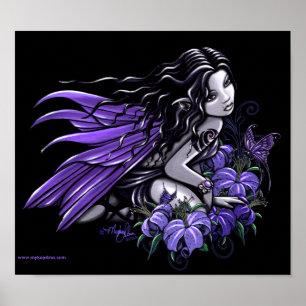 "Little Blue" Violet Butterfly Blume Fairy Poster