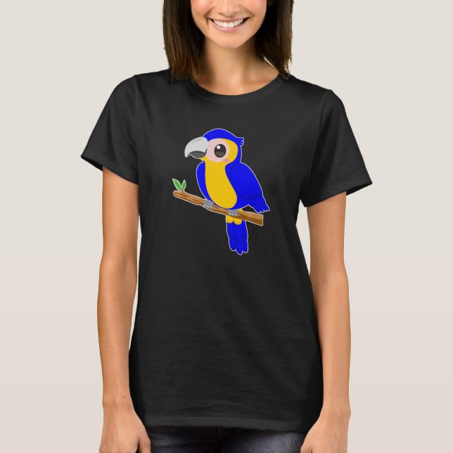 Little Blue Yellow Ara Macaw Niedlich Baby Parrot  T-Shirt (Vorderseite)