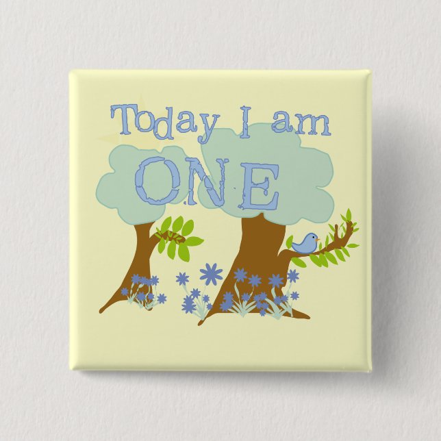 Little Bluebird 1st Birthday Tshirts und Geschenke Button (Vorderseite)