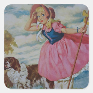 Little Bo Beep Quadratischer Aufkleber
