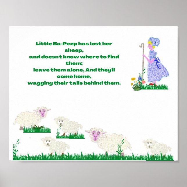 Little Bo-Peep dot whimsical Picture Poster (Vorne)