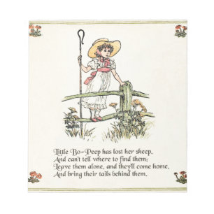 Little Bo Peep Kinderreim Notizblock