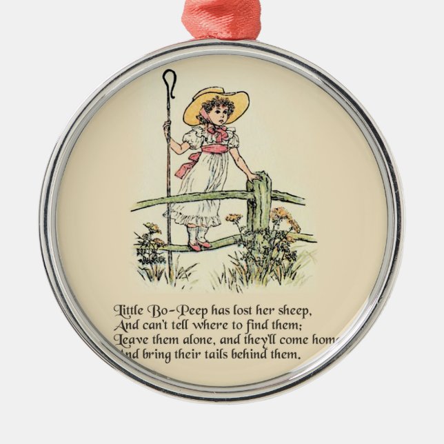 Little Bo Peep Kinderzimmer Rhyme Ornament Aus Metall (Vorne)