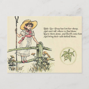 Little Bo Peep Kinderzimmer Rhyme Postkarte