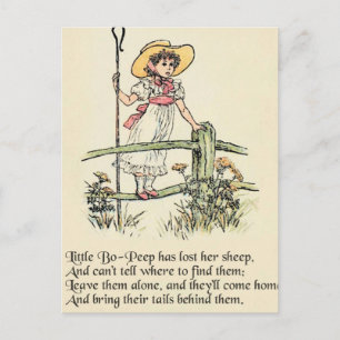 Little Bo Peep Kinderzimmer Rhyme Postkarte