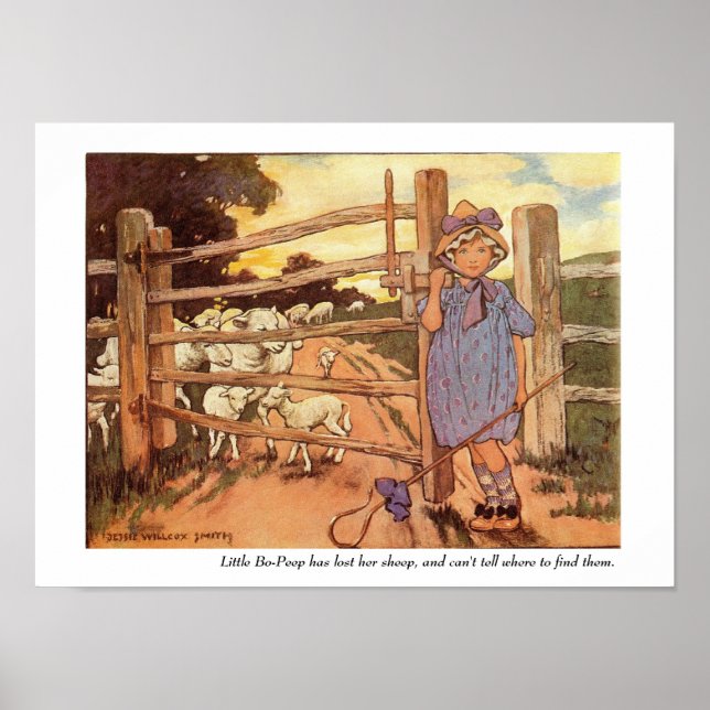 Little Bo-Peep Kinderzimmer Rhyme Print Poster (Vorne)
