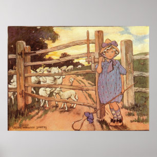 Little Bo-Peep Kinderzimmer Rhyme Print Poster