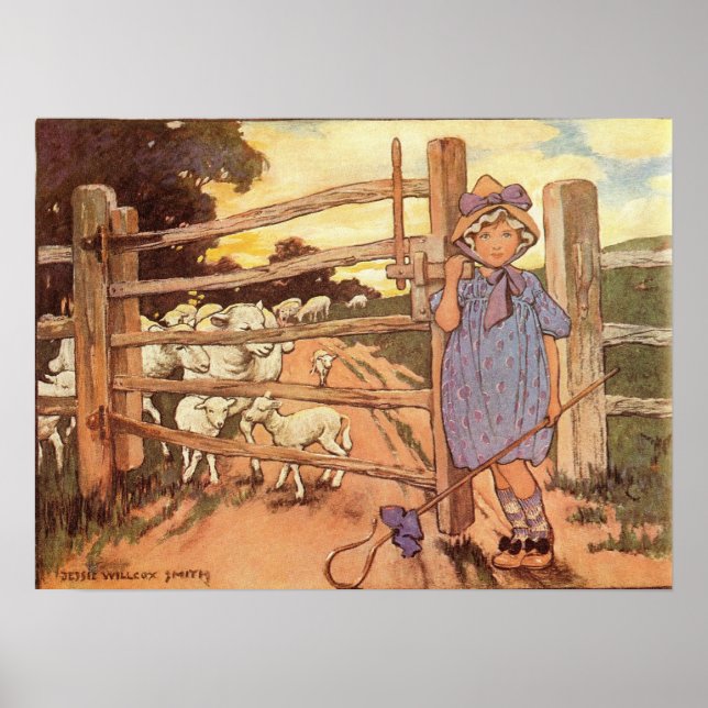 Little Bo-Peep Kinderzimmer Rhyme Print Poster (Vorne)
