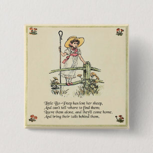 Little Bo-Peep: Klassische Kate Greenaway-Kinderst Button