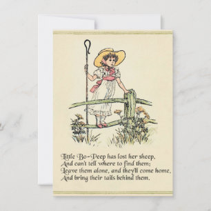 Little Bo-Peep: Klassische Kate Greenaway-Kinderst Einladung