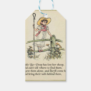 Little Bo-Peep: Klassische Kate Greenaway-Kinderst Geschenkanhänger