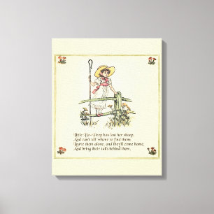 Little Bo-Peep: Klassische Kate Greenaway-Kinderst Leinwanddruck