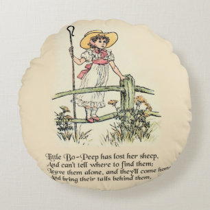 Little Bo-Peep: Klassische Kate Greenaway-Kinderst Rundes Kissen