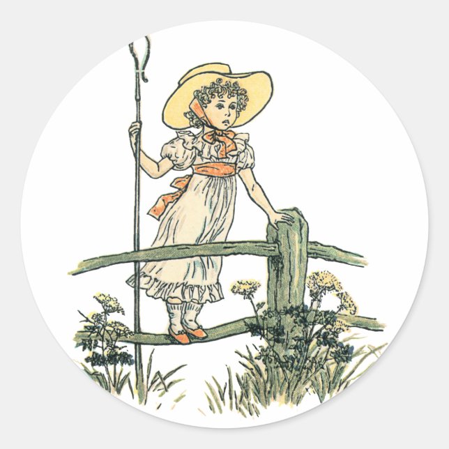 Little Bo Peep Runder Aufkleber (Vorderseite)