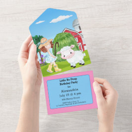 Little Bo Peep Sheep Fairy Tale Farm Geburtstag All In One Einladung